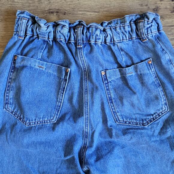 Zara High-Waisted Paperbag Jeans Wide Leg Denim NWOT Woman's Size 10 - Picture 5 of 10
